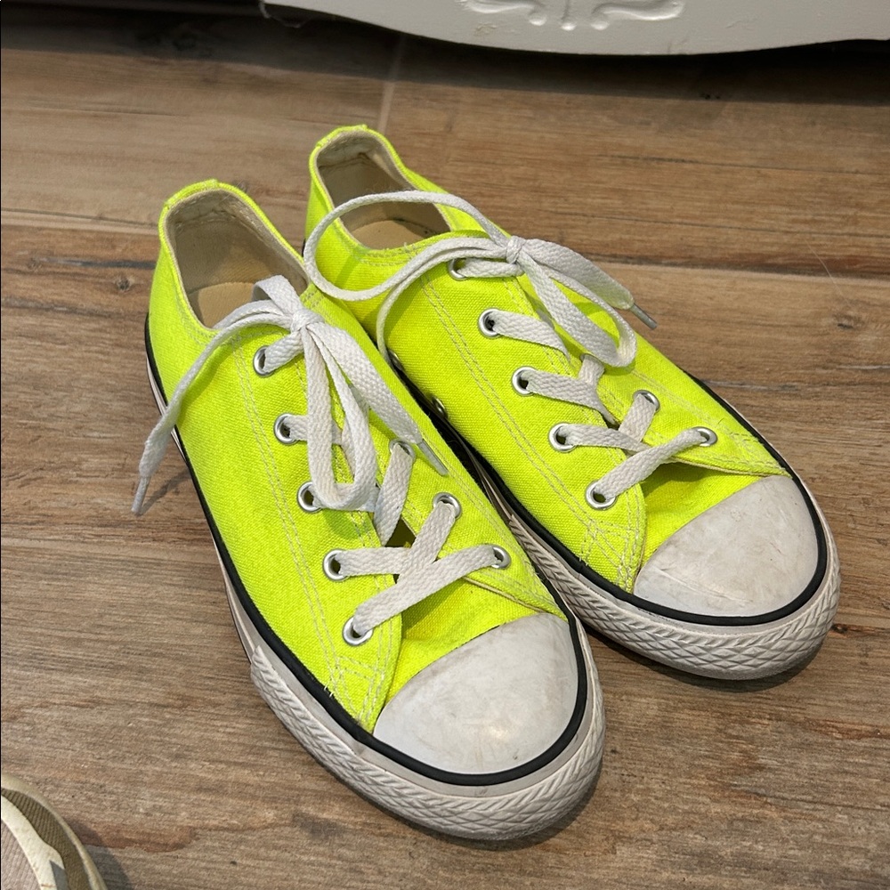 Converse Neon Yellow Low-Top Sneakers